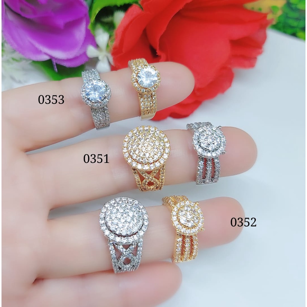 Cincin xuping mata full lapis emas perhiasan fashion 0351-0354