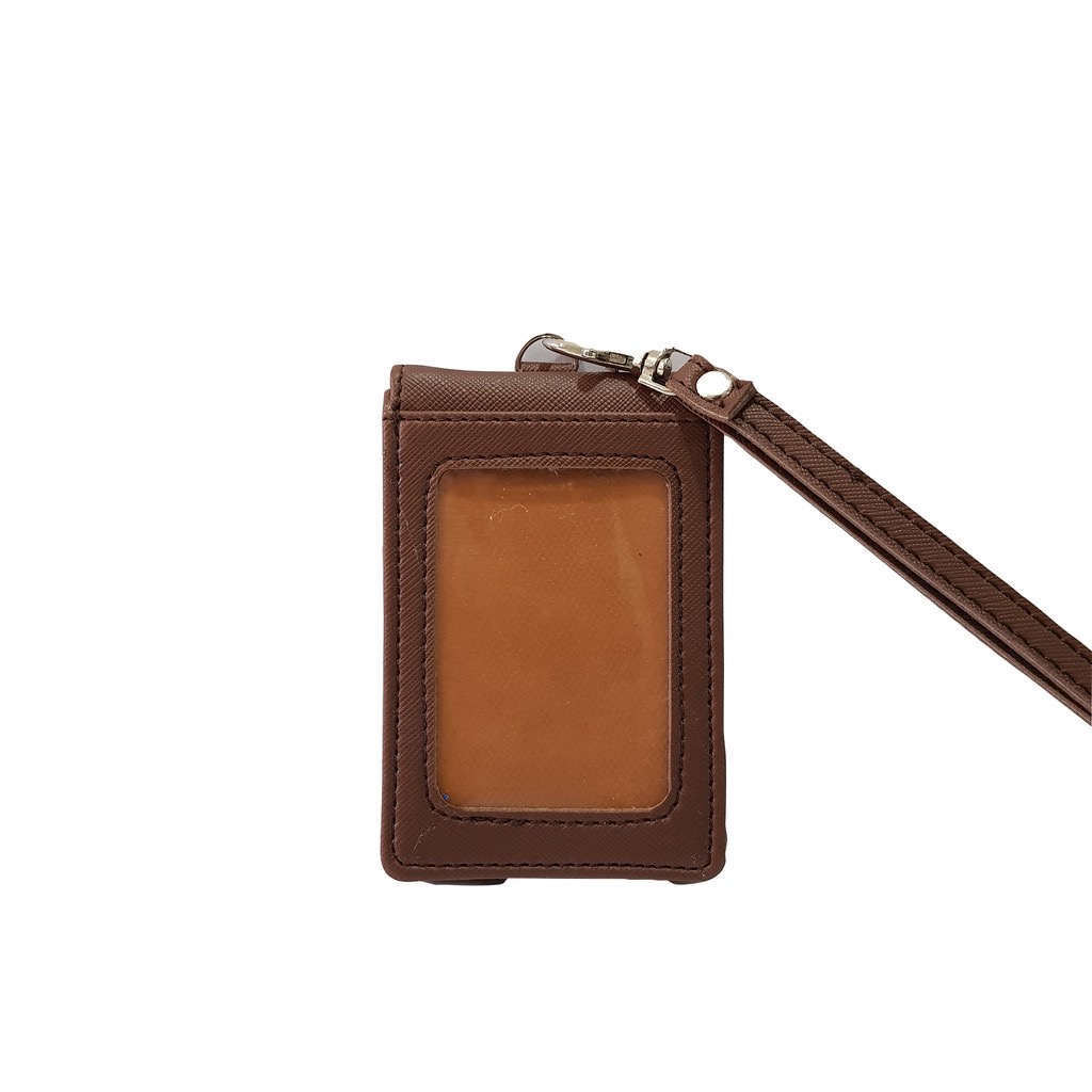 

Lanyard Flashee Magnet Name Tag Kulit ID Card Holder Magnet Cokelat Tua Termurah Berkualitas PU Leather ID Card
