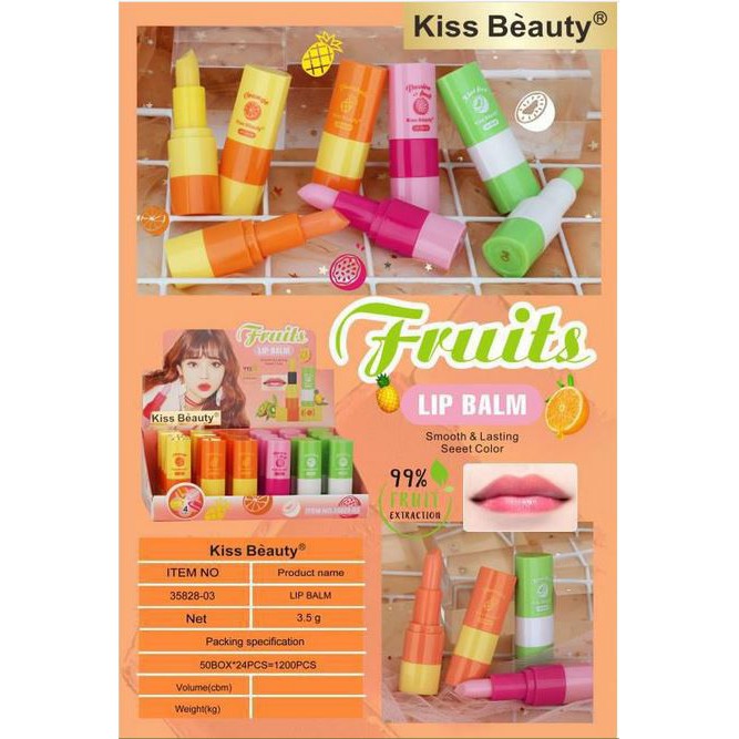 [PER 6 PCS] LIP BALM KISS BEAUTY FRUITS NO.35828-03