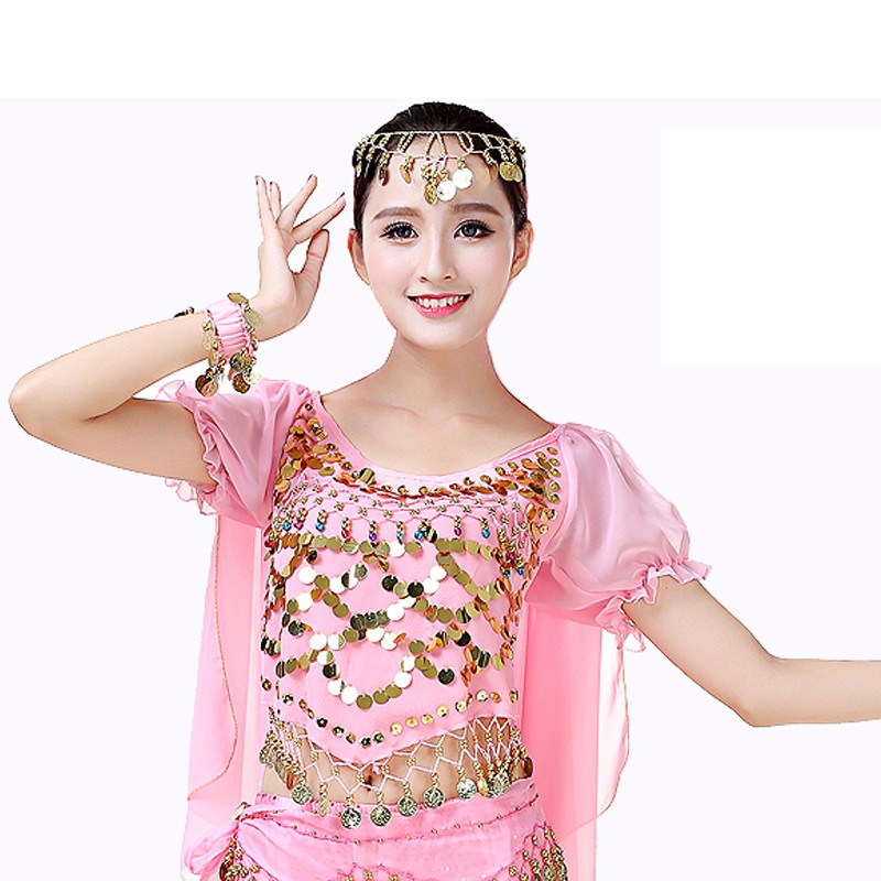 BAJU ATASAN TARI PERUT INDIA TANGAN LENGAN BALON BELLY DANCE TOP INDIAN TRIBAL ZUMBA KOSTUM TARI TAMBORIN