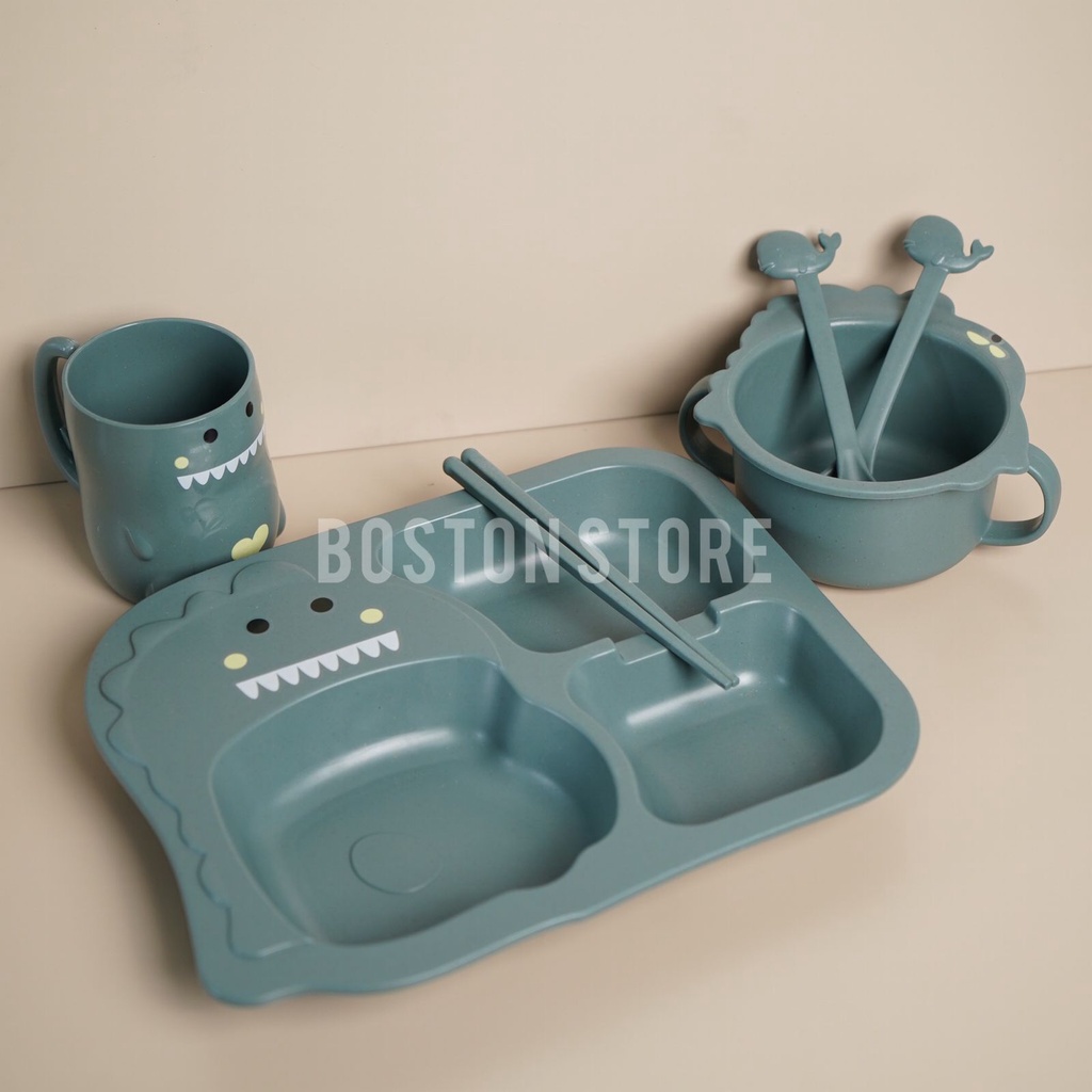 Bostonstore Tempat makan set / Tempat makan Bayi / Premium Mpasi Set 1 / tempat makan Set / tempat makan silicon Bayi / tempat makan anti tumpah / tempat makan / Tempat makan Bayi