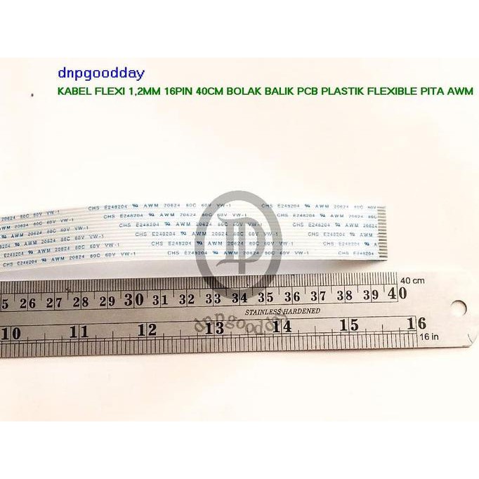 

Kabel Flexi 1,2Mm 16Pin 40Cm Bolak Balik Pcb Plastik Flexible Pita Awm Dnpgood11 Ayo Order