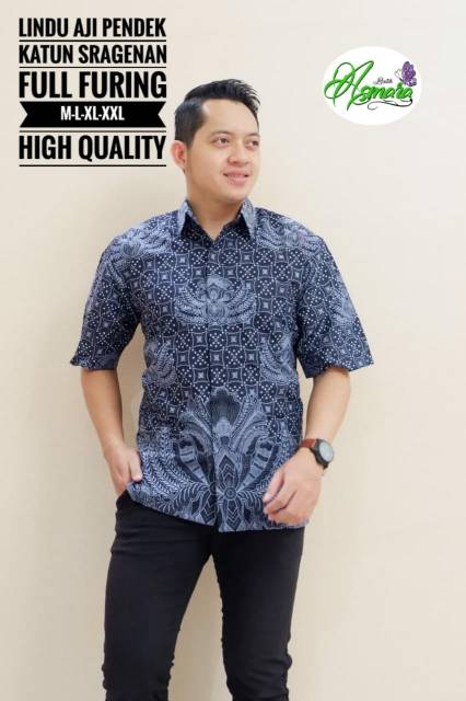 LINDU AJI LAWASAN Kemeja Batik Pria Katun Sragenan Full Furing