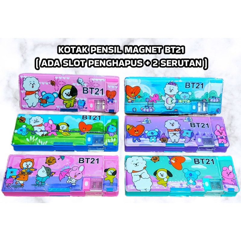 

Kotak Pensil Magnet karakter BESAR Slot Penghapus 24x8.8x3.5 cm