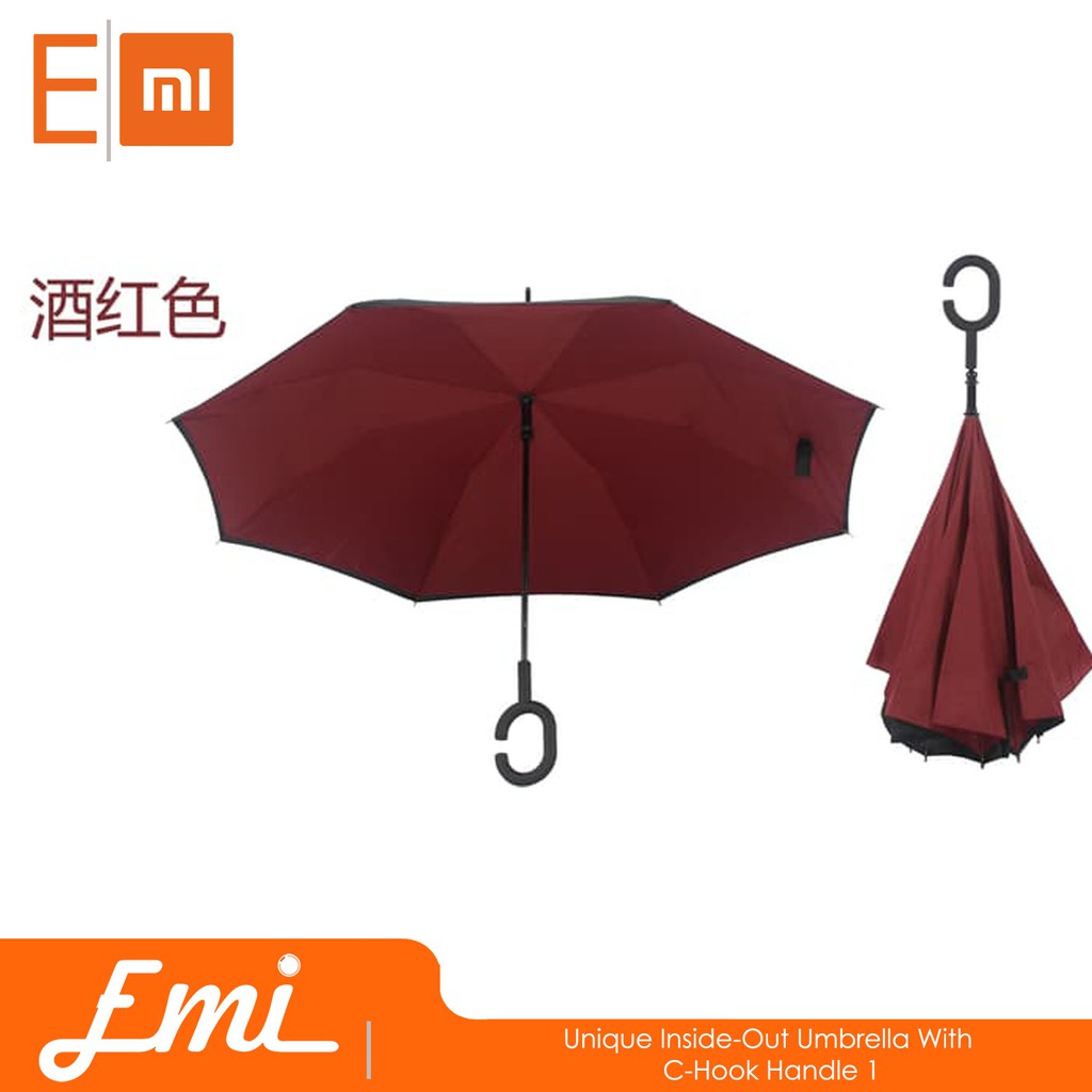 Unique Inside-Out Umbrella With C-Hook Handle 1 By Emi