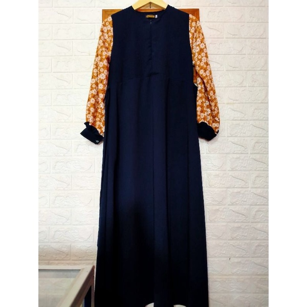 Gamis Qirani motif bunga,gamis terbaru,gamis qirani moderan kekinian