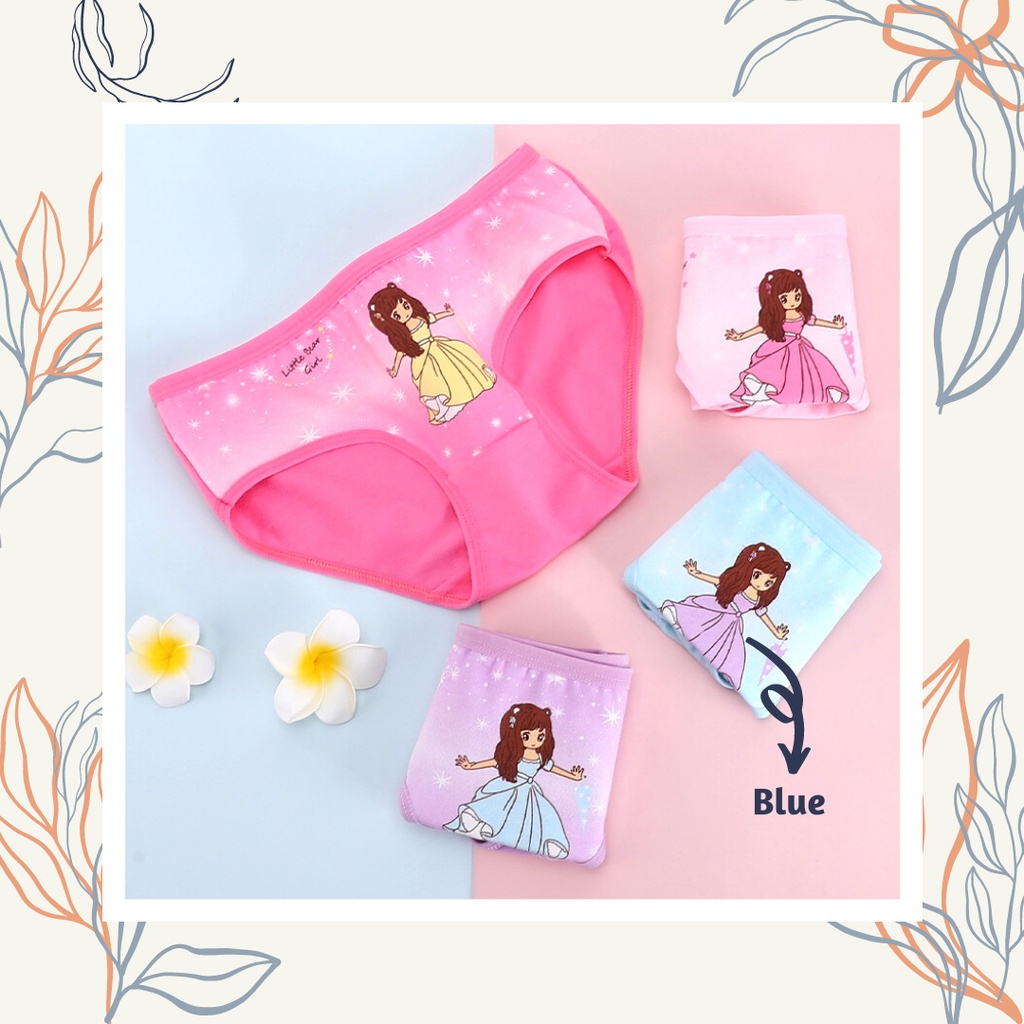 MBSS - XIAO TING CD LIL BEAR GIRL celana dalam anak perempuan bahan katun halus 2-12 Tahun