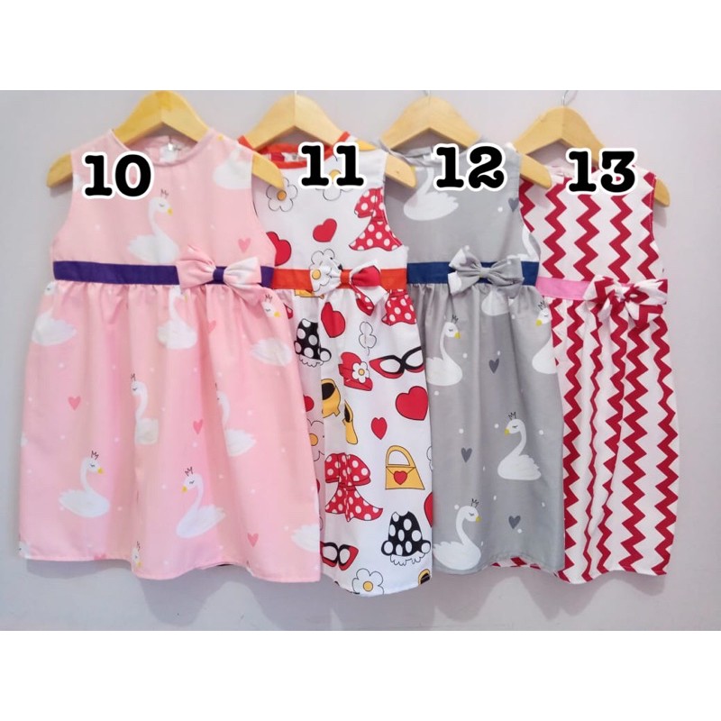 Dress sabrina anak perempuan bahan katun catra atau cvc dress smile