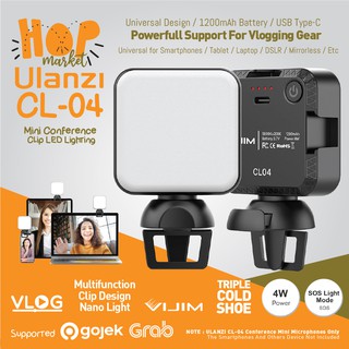 ULANZI VIJIM CL04 Clip Portable LED 6500K Lampu for Video Conference / ZOOM Meeting / Online Webinar
