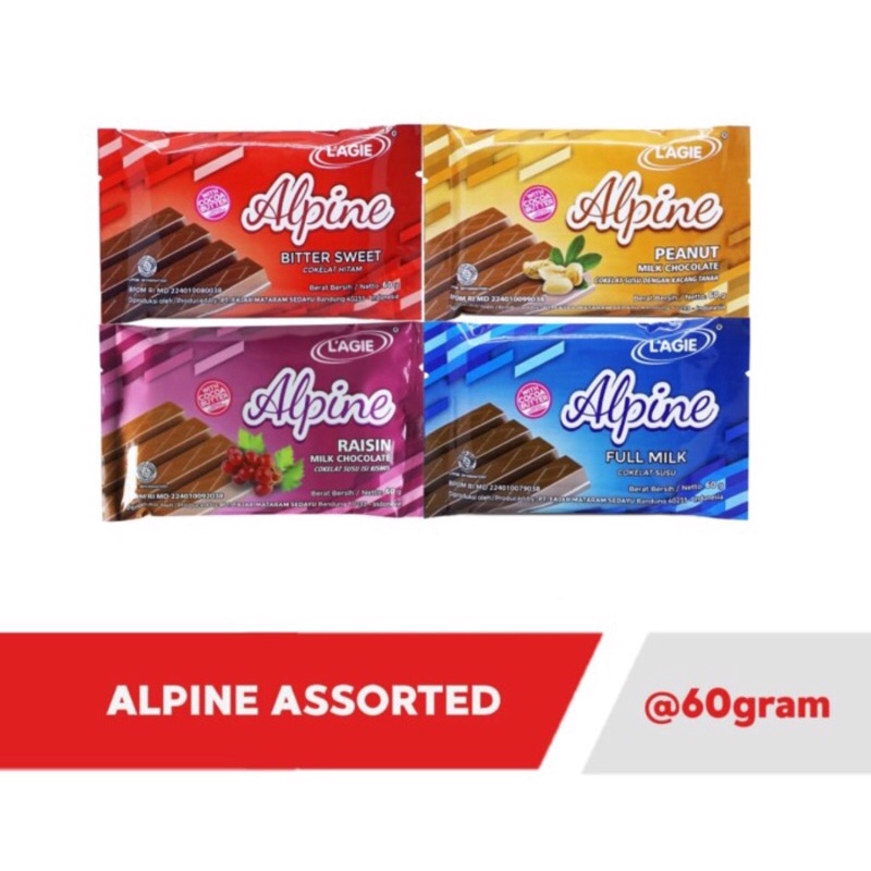 Lagie Alpine Raisin Milk Chocolate Cokelat Susu isi Kismis 60gr