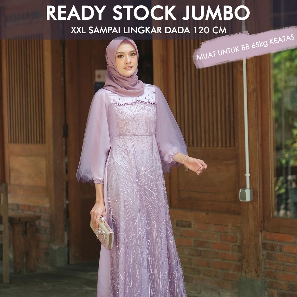 [NEW ARRIVAL READY JUMBO] GAMIS BRUKAT TILE MUTIARA | MAXI DRESS RADIKA | MAXI BROKAT TULLE PREMIUM | LONG DRESS PESTA KEKINIAN | LUNA DRESS PESTA