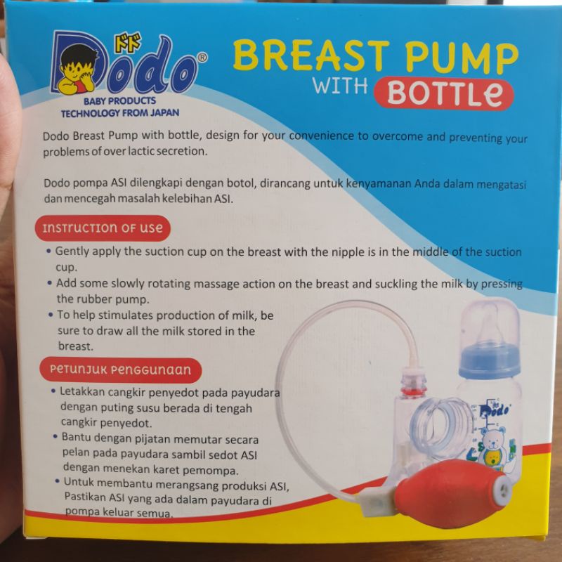 Set Breast Pump With Bottle Trumpet Type / Pompa Asi Manual Model Trompet Dodo