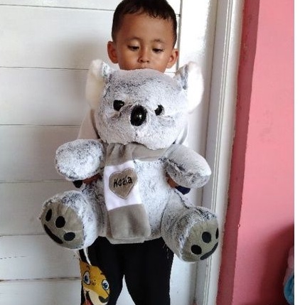 BONEKA KOALA SYAL BESAR DUDUK ABU ABU