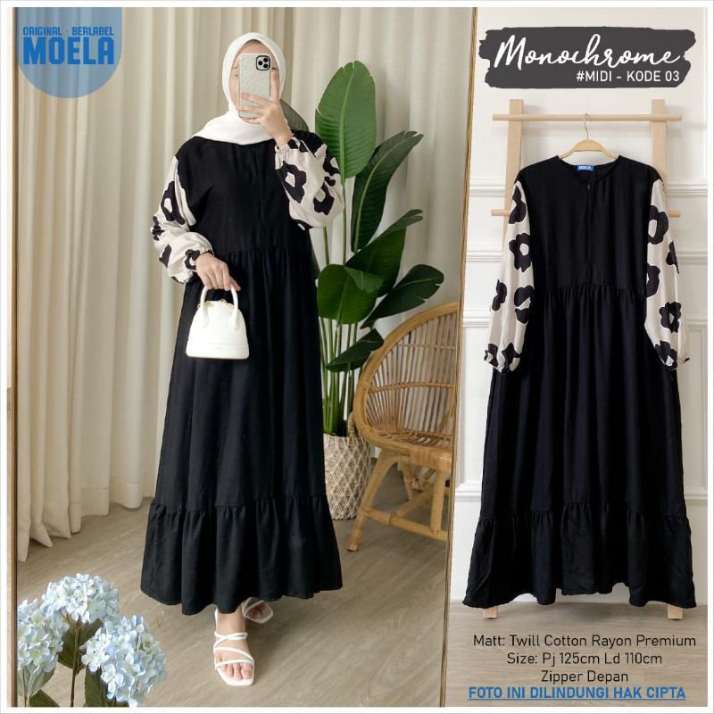 Midi Kombi Series Original Moela Gamis Dress Rayon Civor Iliza Liuta Miori Silwi Ghio Fubi Bisti Lez