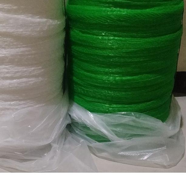 

rajut, bungkus sovenir, jaring buah, polynet, putih hijau 100 yard