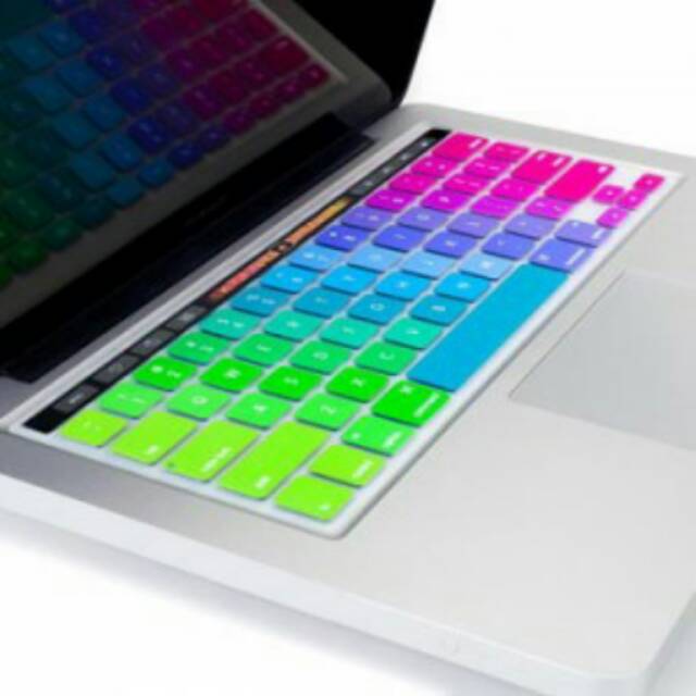 Keyboard Colorful Rainbow Pelangi Warna Warni Cover Protector Penutup Pelindung Macbook Pro Touch Bar 13,3 Inch