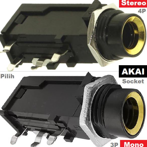 Socket Stereo/Mono Headphone/Microphone Soket Jack MIC Akai Toa 6.5mm miror1m Juara(5)