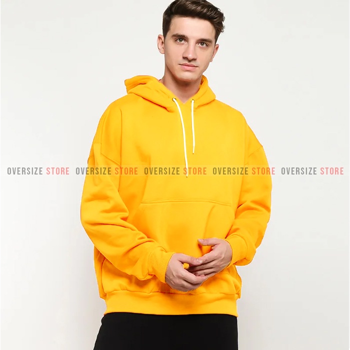 Jaket Pria Big Size Kuning Hodie Polos Jumbo Ukuran M L XL XXL XXXL XXXXL XXXXXL Men's Sweater Hoodi