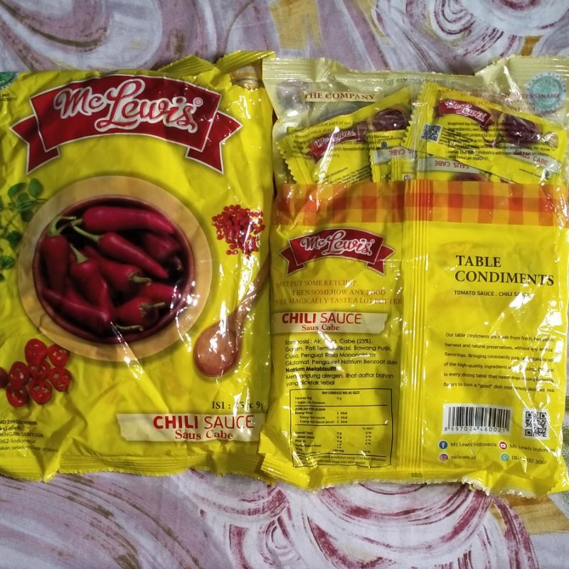 

Mc Lewis sauce cabe Chili/tomat tomato isi25sachet@9gr