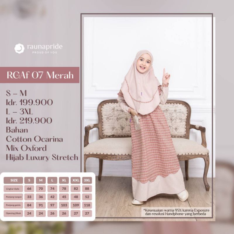 Sarimbit RAUNA 07 MERAH - Sarimbit Terbaru 2022 - Sarimbit Motif Kekinian