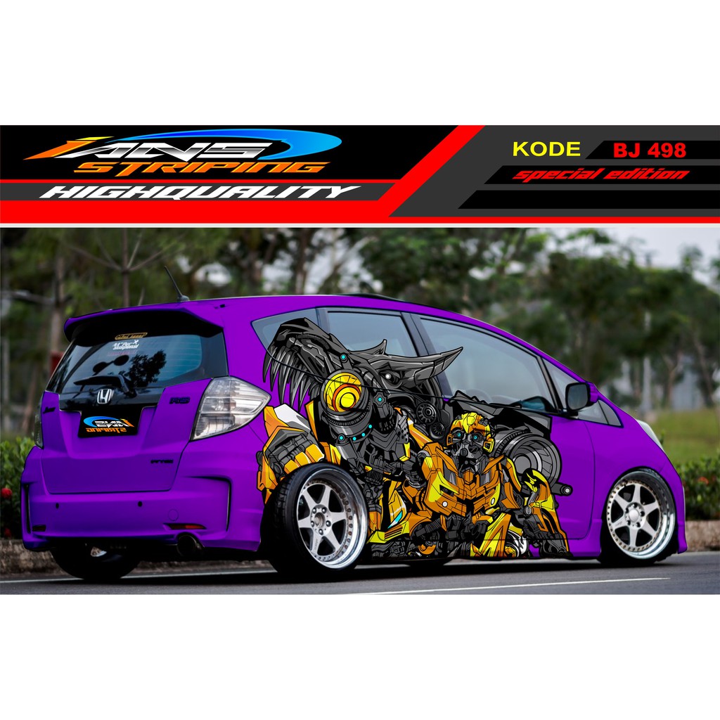 DECAL STICKER MOBIL BRIO JAZZ AGYA YARIS SWIFT AVANZA / STICKER MOBIL TRANSFORMER / VARIASI STICKER