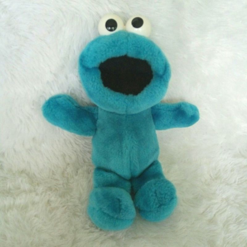 Boneka karakter ori Cookie Monster Sesame Street bisa getar & bunyi