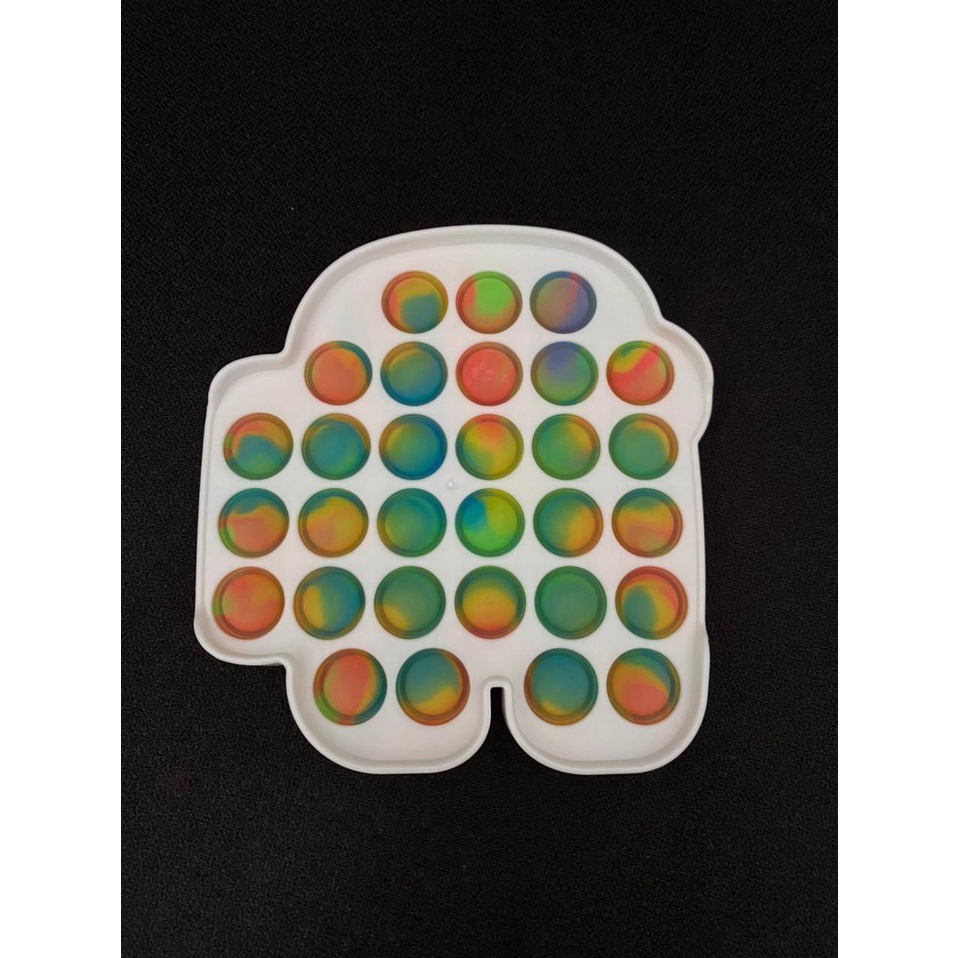 MMTOYS CM-P19 Fidget Toys Pop It PLASTIK Gelembung Dorong Permainan Anak Papan Pelangi Populer-PLASTIK AMONGUS