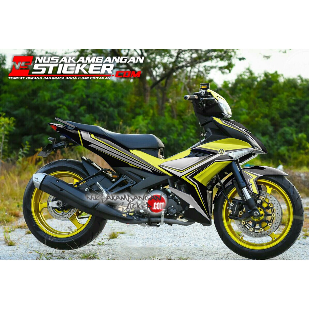 Decal Stiker Motor Yamaha Jupiter MX King 150 Full Body Kuning Putih Grafis Racing Team Sticker Cust