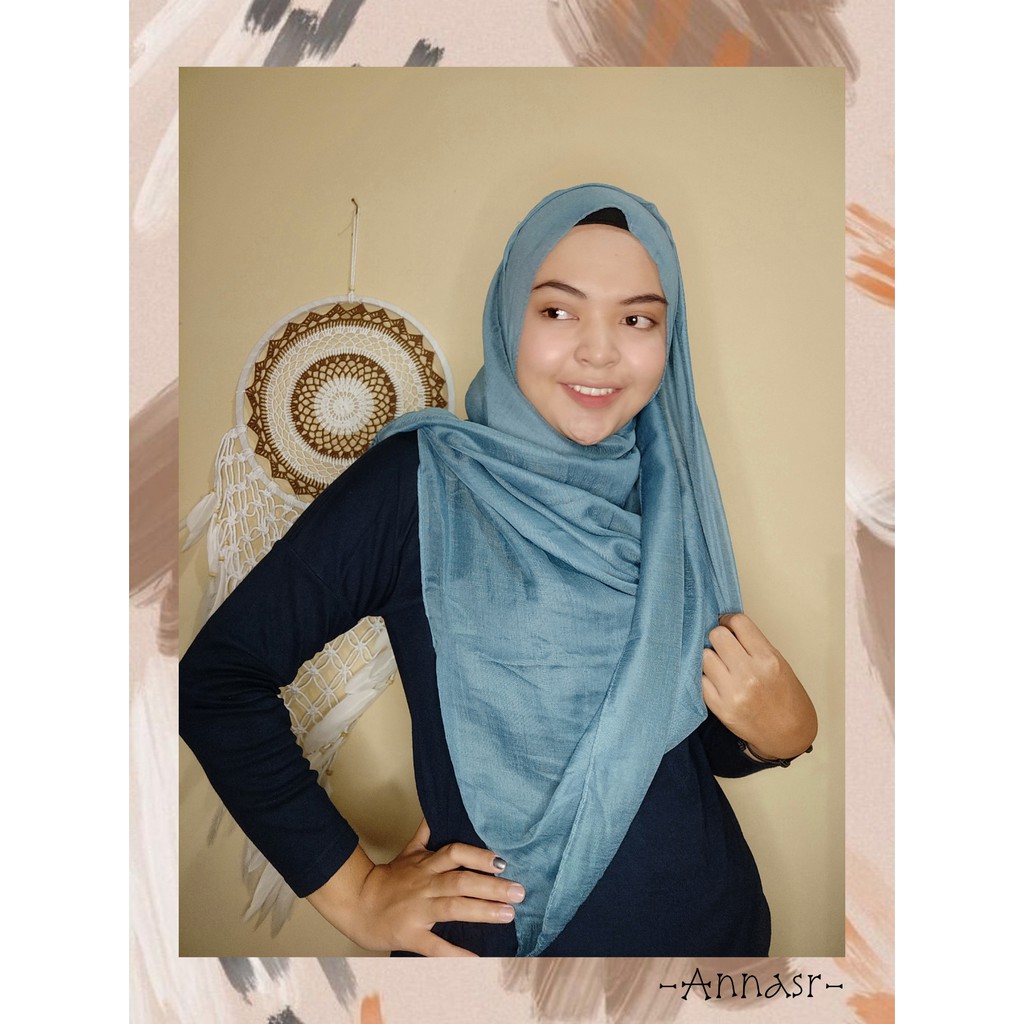 Pashmina hijab crinkle arabic kerudung turki malaysia Annasr negro shawl