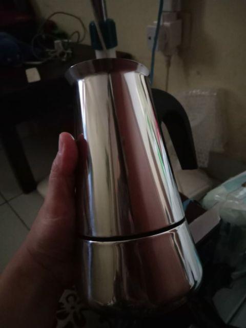 300ml Teko Kopi Moka Pot Stainless Espresso Coffee Maker Untuk 6 Cup