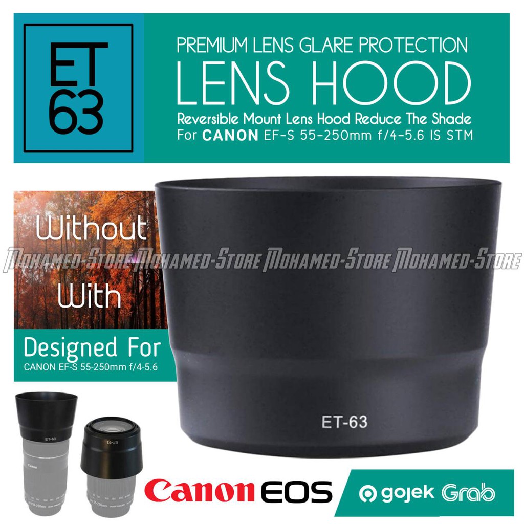 Lens Hood ET-63 for Canon EF-S 55-250MM F/4-5.6 IS STM Bayonet ET63