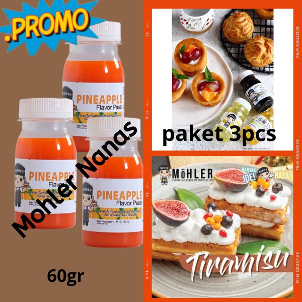 

3PCS ✅ HEMAT Möhler Flavor Paste Pineapple - Pasta Perisa & Pewarna Pineapple 60Gr || Pewarna Banana 60ml - Pasta Rasa Banana - 60 GR