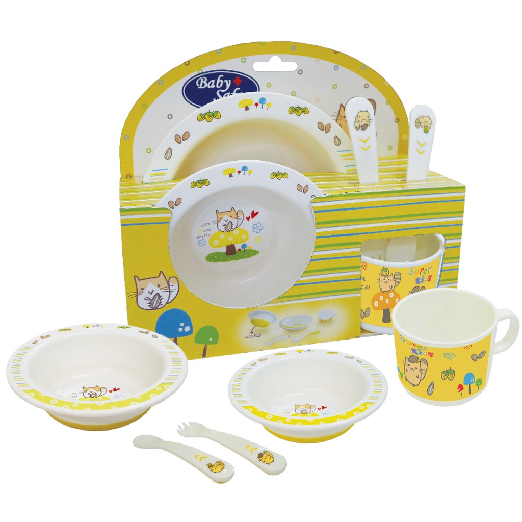 Baby Safe Set Meal 5 pcs / Feeding Set / Peralatan Makan Anak FS65 (Tersedia varian warna)