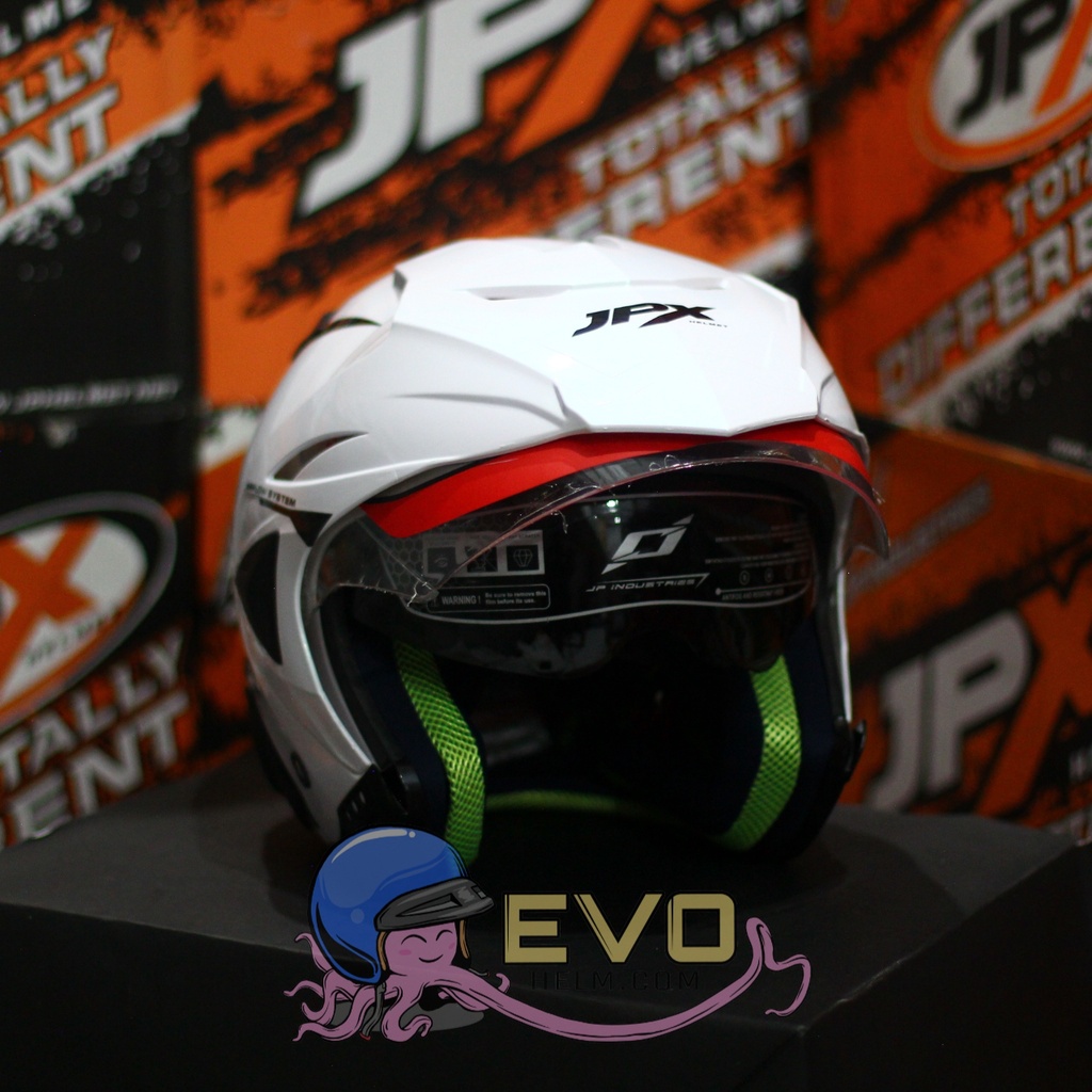 HELM JPX HALFFACE_JPX Z-BLAST - PEARL WHITE GLOSS ( ONGKIR 2KG) JPX HALFFACE JPX SEMICROSS JPX ZBLAST