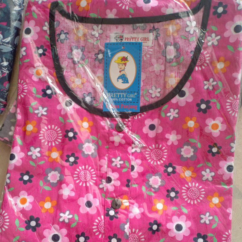 Piyama Cp set celana panjang Katun Motif Bunga Pretty girl-Kode 15-D