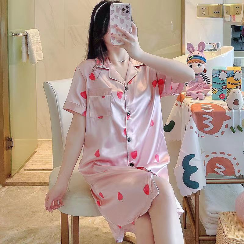 New Longgar Baju Tidur Piyama Lengan Pendek Seksi