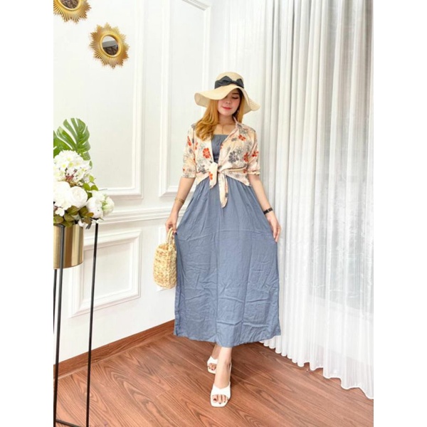 Daster kekinian/dress rompi. viral murah/drees motif kotak bisa COD/daster kekinian viral