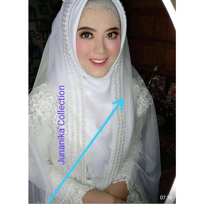 Slayer Mutiara/ Slayer Akad/ Hijab Pengantin/ Jilbab Pengantin