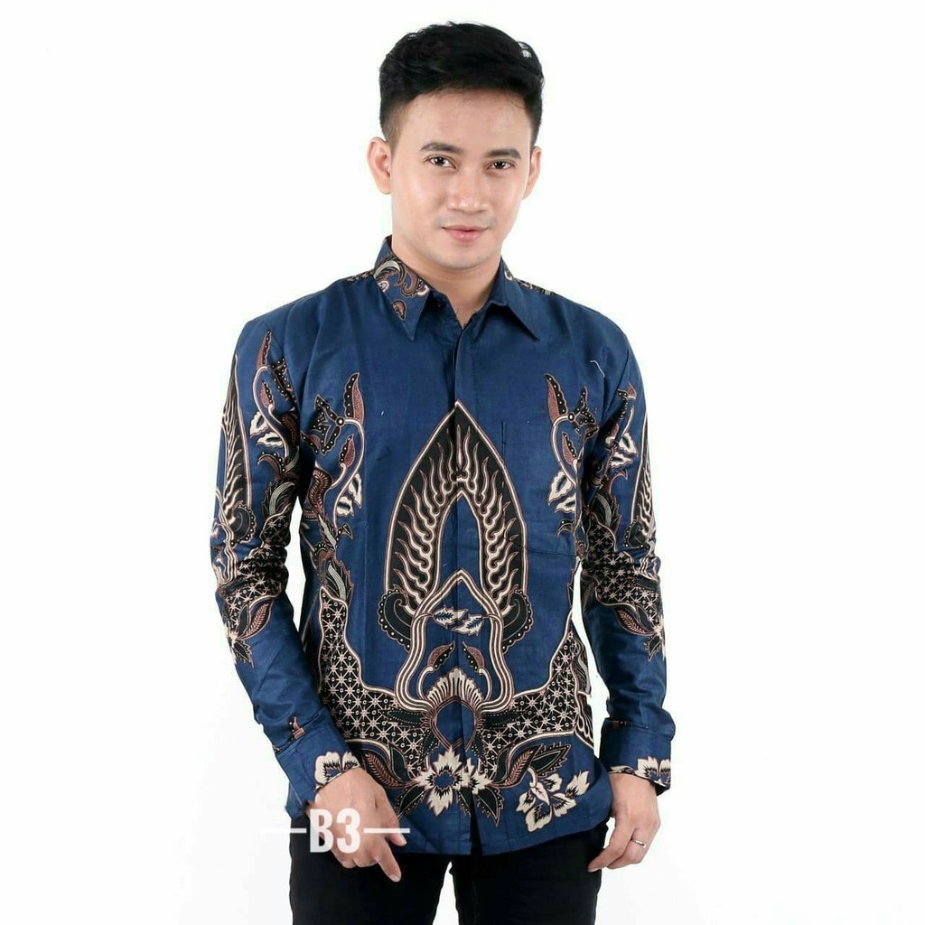 Kemeja Batik Pria Atasan Formal Baju Kerja Motif Unik Lengan Panjang Seragam Kondangan Kantor Noah 6