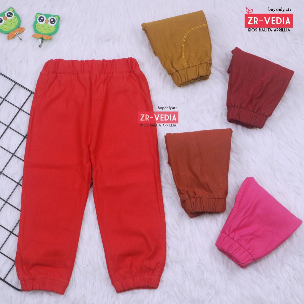 Jogger Anak Uk. 5-6 Tahun / Celana Joger Pants Panjang Anak Laki Perempuan Polos Jeans Denim Tebal