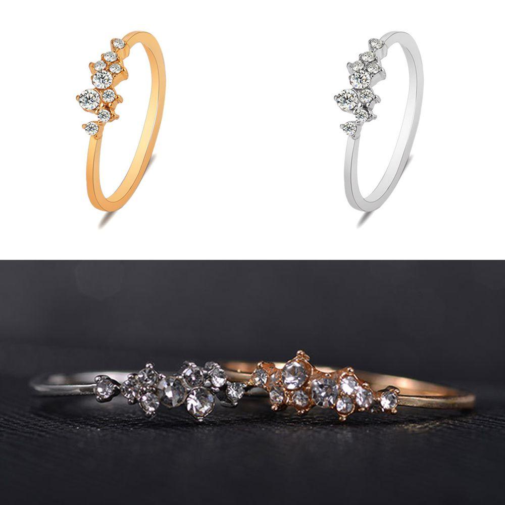 R-cincin Wanita Desain Bunga Hias Zircon Untuk Pernikahan / Hadiah