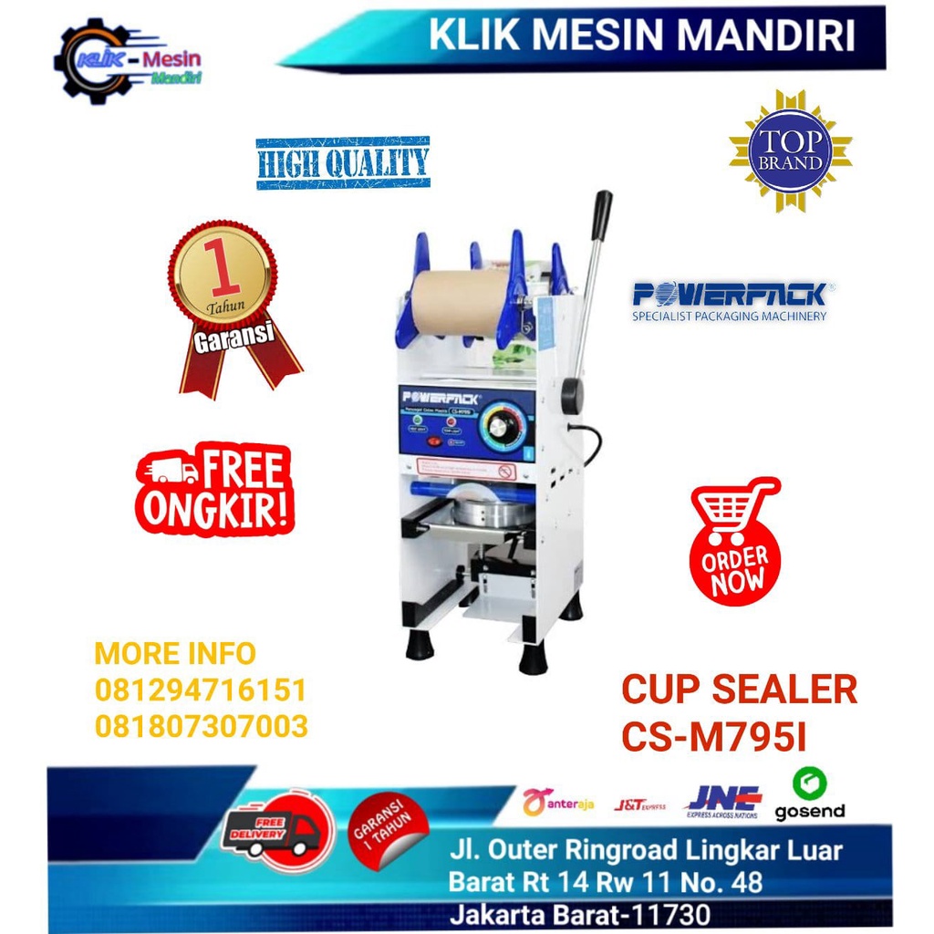 Mesin Penyegel Gelas Cup Manual Cup Sealer CS-M795i POWERPACK