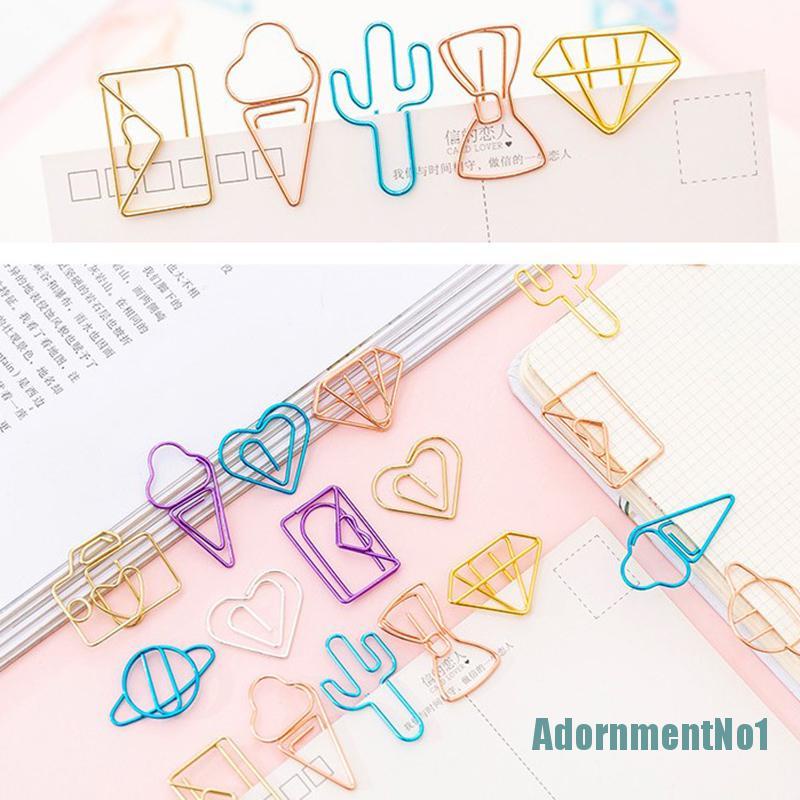 (AdornmentNo1) 10pcs / Pak Klip Kertas Mini Bentuk Kaktus / Bintang / Es Krim Kawaii