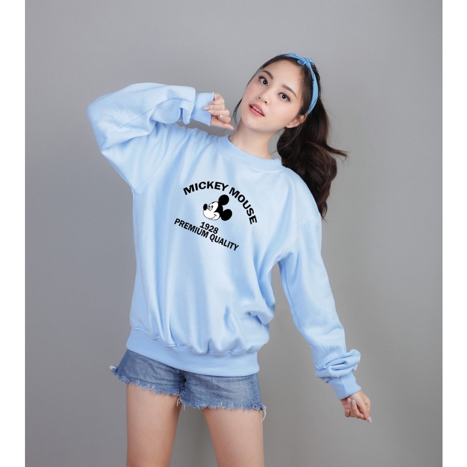 🅳🅵 Sweater Mickey Mouse 1928 Pria &amp; Wanita | Sweater Korea Style Fleece Cotton | Dhea Fashion