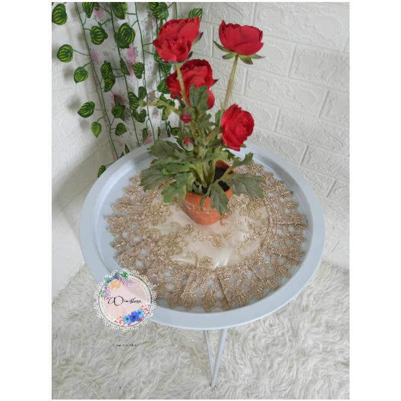 TAPLAK MEJA TAMU BULAT KECIL IMPORT / TAPLAK MEJA TAMU BULAT / TAPLAK MEJA TAMU BURKAT