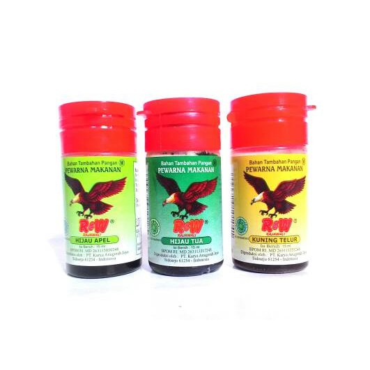 PEWARNA RW 15ML - SUMBO RAJAWALI - WATER BASE FOOD COLOURING - FOOD COLORING - SUMBO R&amp;W