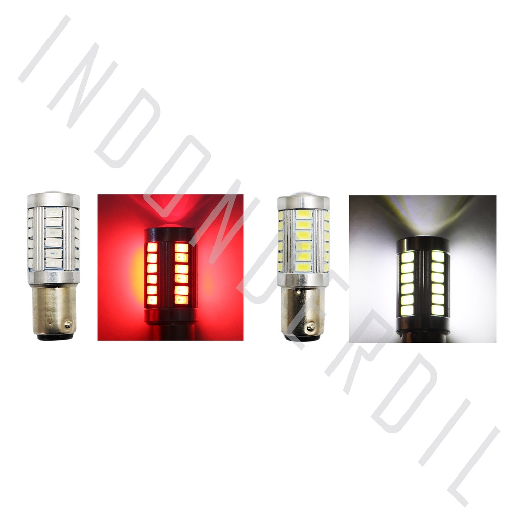 Lampu LED Stop Rem-Stoplamp-lamp Brake Belakang BAY15D Bayonet 33 Mata SMD DC 12 Volt Mode Diam