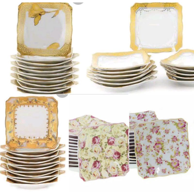 piring kue vicenza 1 lusin bisa pilih motif keramik