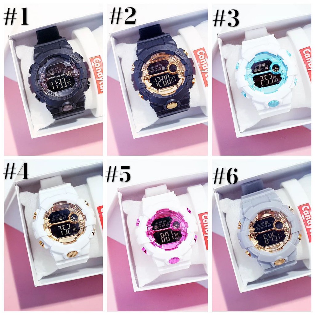 [COD] Jam Tangan Digital Wanita CandyCat Tali Rubber / Jam Tangan Wanita CandyCat Import