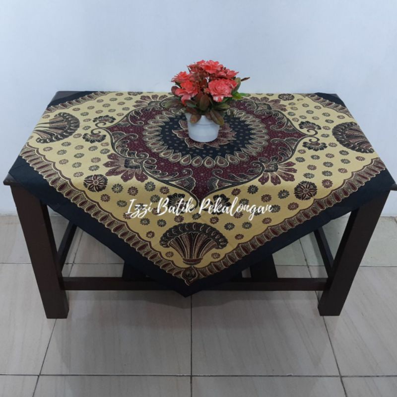 TAPLAK MEJA TAMU_TAPLAK MEJA BATIK PEKALONGAN_TAPLAK PERSEGI_ MOTIF KIPAS